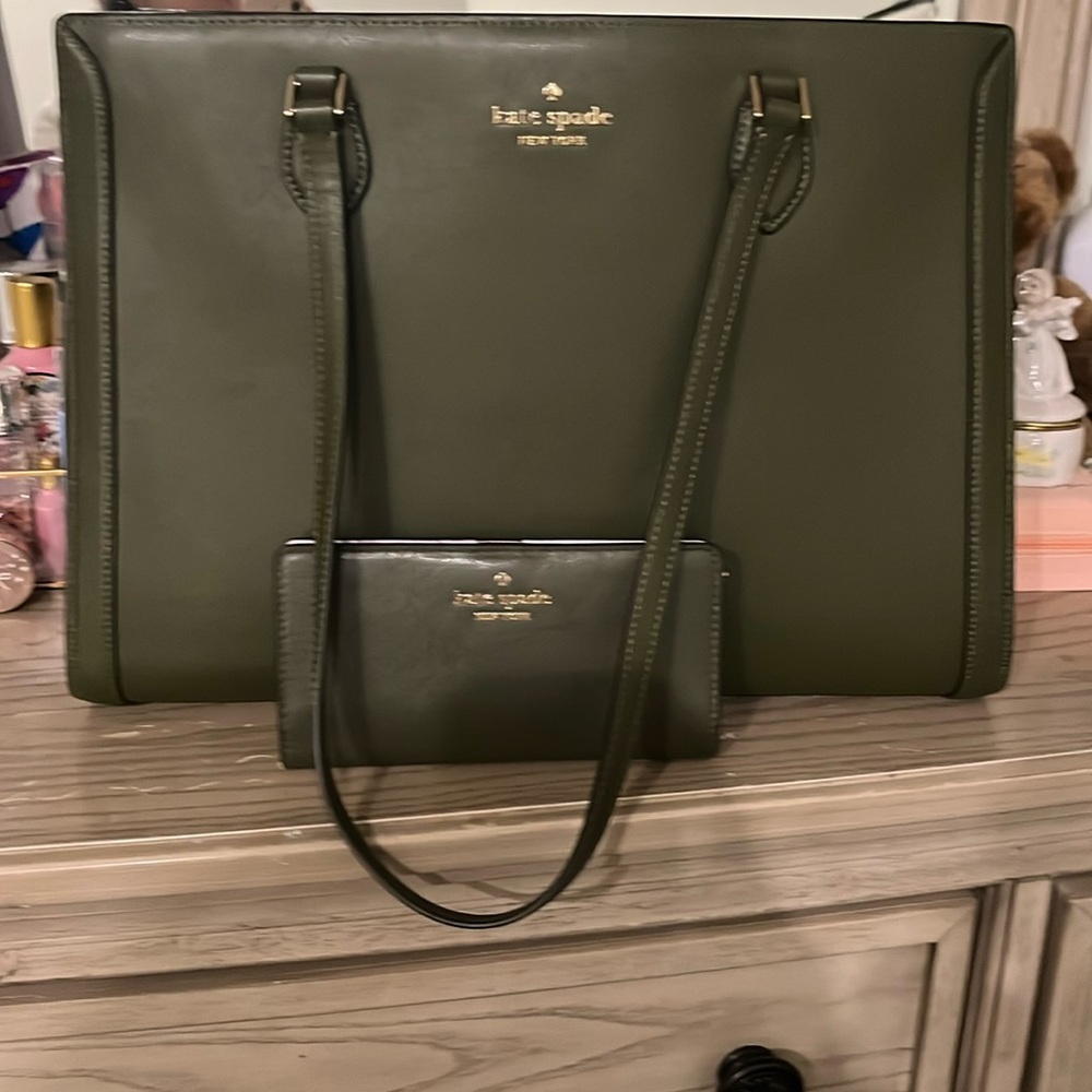 Kate Spade Madison Laptop Tote with matching wallet.